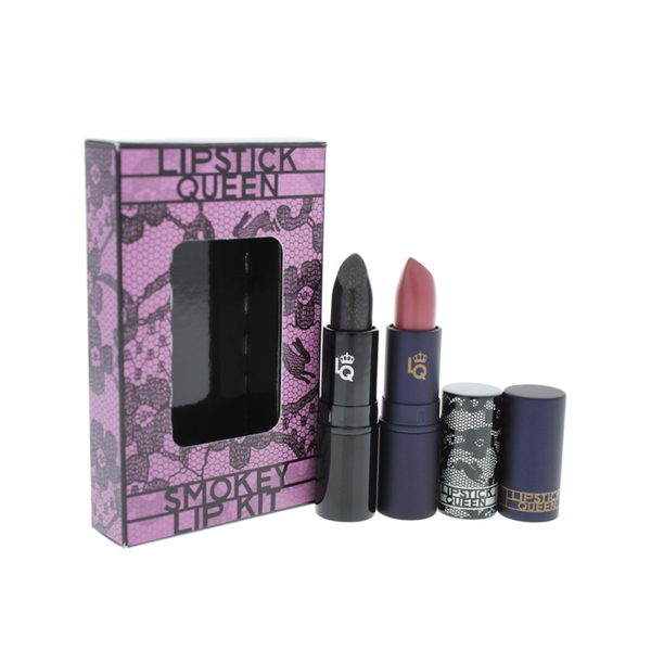 Lipstick Queen SET 2pc - Smoky Lip Kit - Black Lace Rabbit / Bright Natural Sinner
